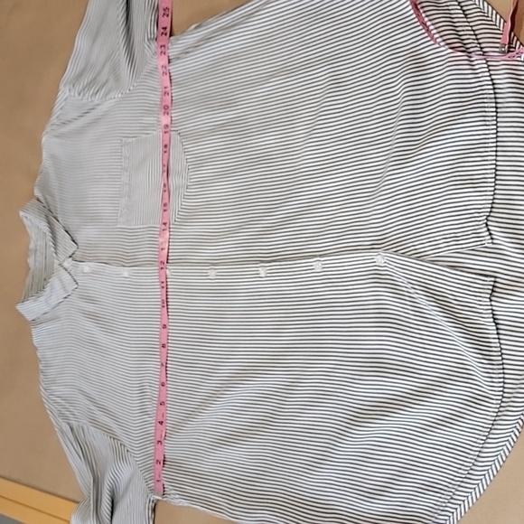 a new day size XXL Blue White Stripe Button Down Shirt with Single Chest Pocket - Picture 8 of 13